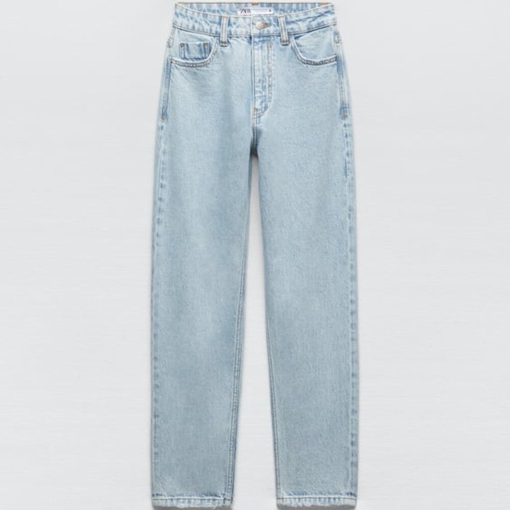 NWT  Zara Mom Jeans High Rise  Light Blue  Size 25 (0)
